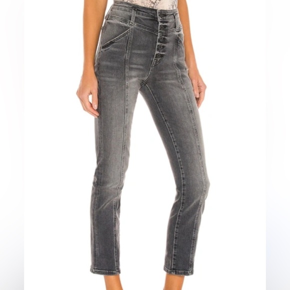 Jonathan Simkhai Standard Marley Darted Button-fly Ankle Jeans Vintage Noir 26 - Picture 1 of 8